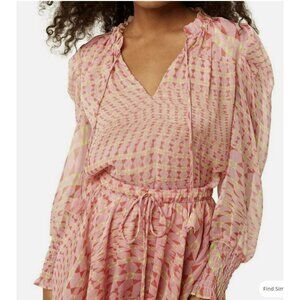Misa Siena Tie Top Geo Print Pink Size Small NWT